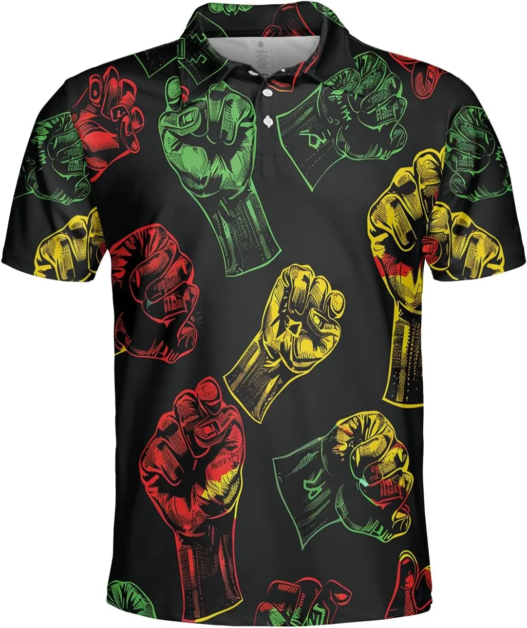 Juneteenth Polo Shirts for Men-Black History Golf Moisture Dry Fit Short Sleeve Shirts S36