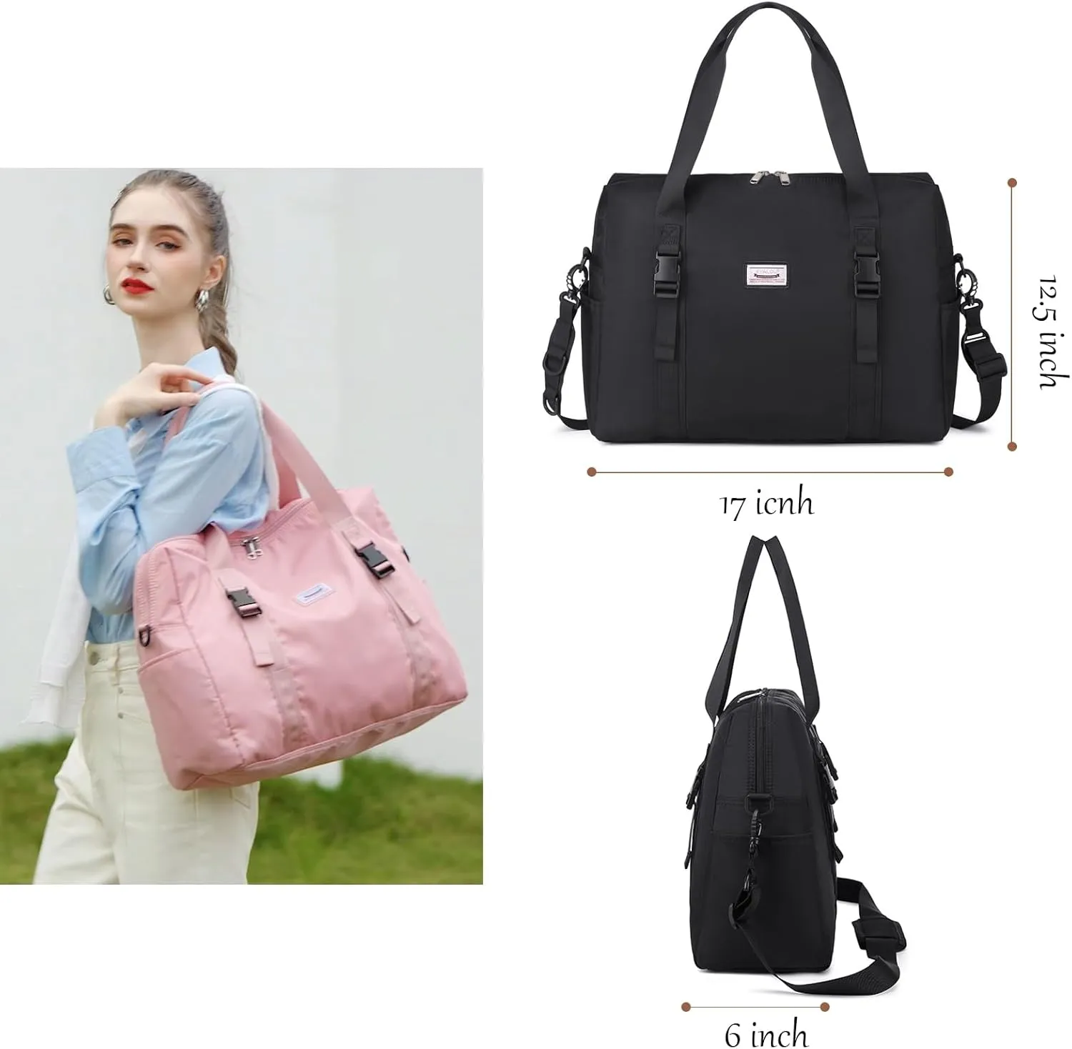 KYALOU Large Travel Tote Bag with Laptop Compartment, Waterproof Top Handle Bags Shoulder Crossbody Handbag