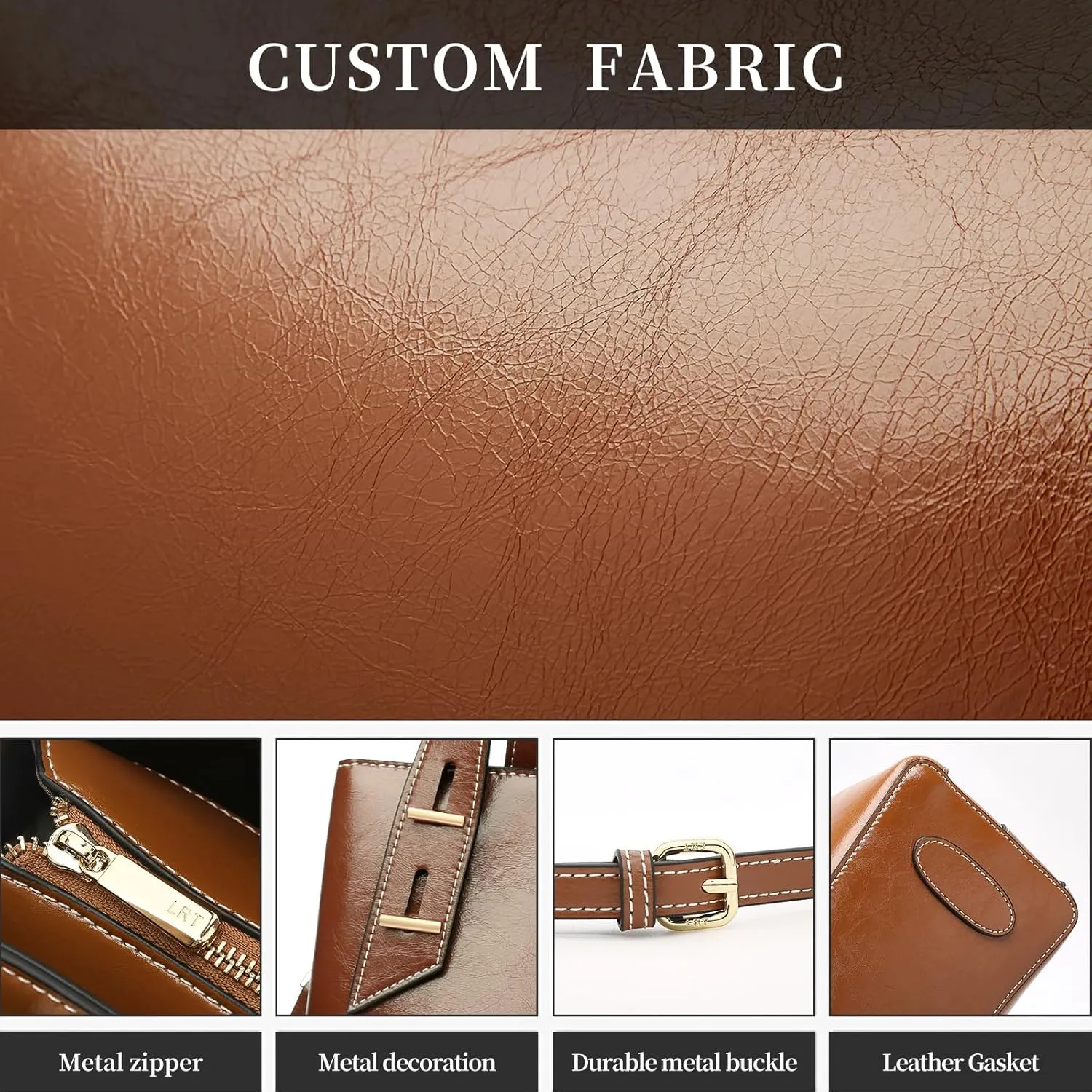 LAORENTOU Cow Leather Designer Handbags for Women, Medium Satchel Purse,Top Handle Bags with Removable Shoulder Strap