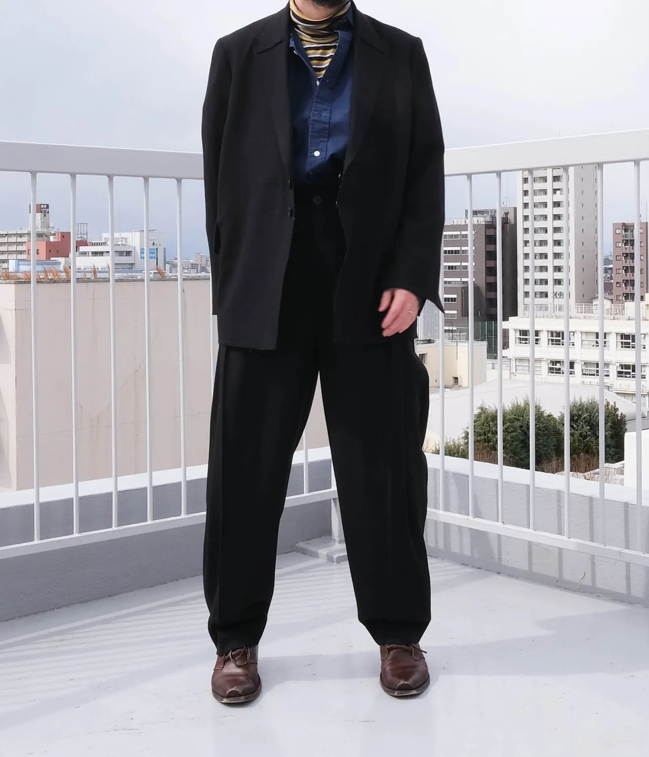 Lea Boberg "D.P. TROUSERS" (Black Wool Crepe)
