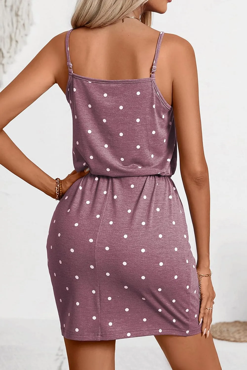 levaca Womens Summer Dress Spaghetti Straps Tie Waist Casual Beach Cover Up Vacation Mini Sundresses