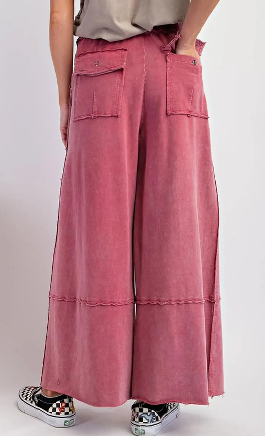 loveimgs Women 2025 Baggy High Waisted Wide Leg Cargo Pants Pockets Y2k Utility Pants Palazzo Sweatpants Slacks Trousers