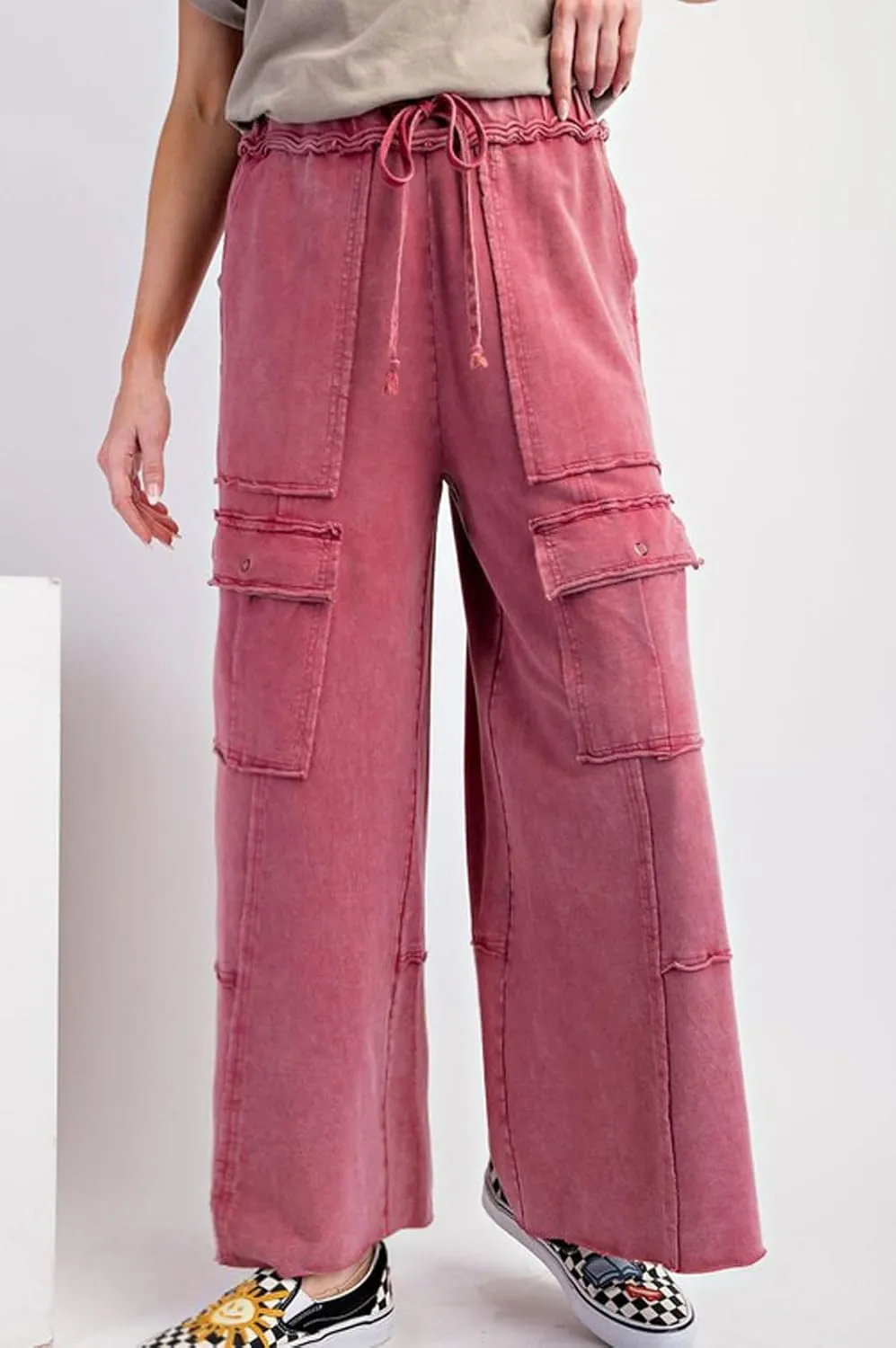 loveimgs Women 2025 Baggy High Waisted Wide Leg Cargo Pants Pockets Y2k Utility Pants Palazzo Sweatpants Slacks Trousers