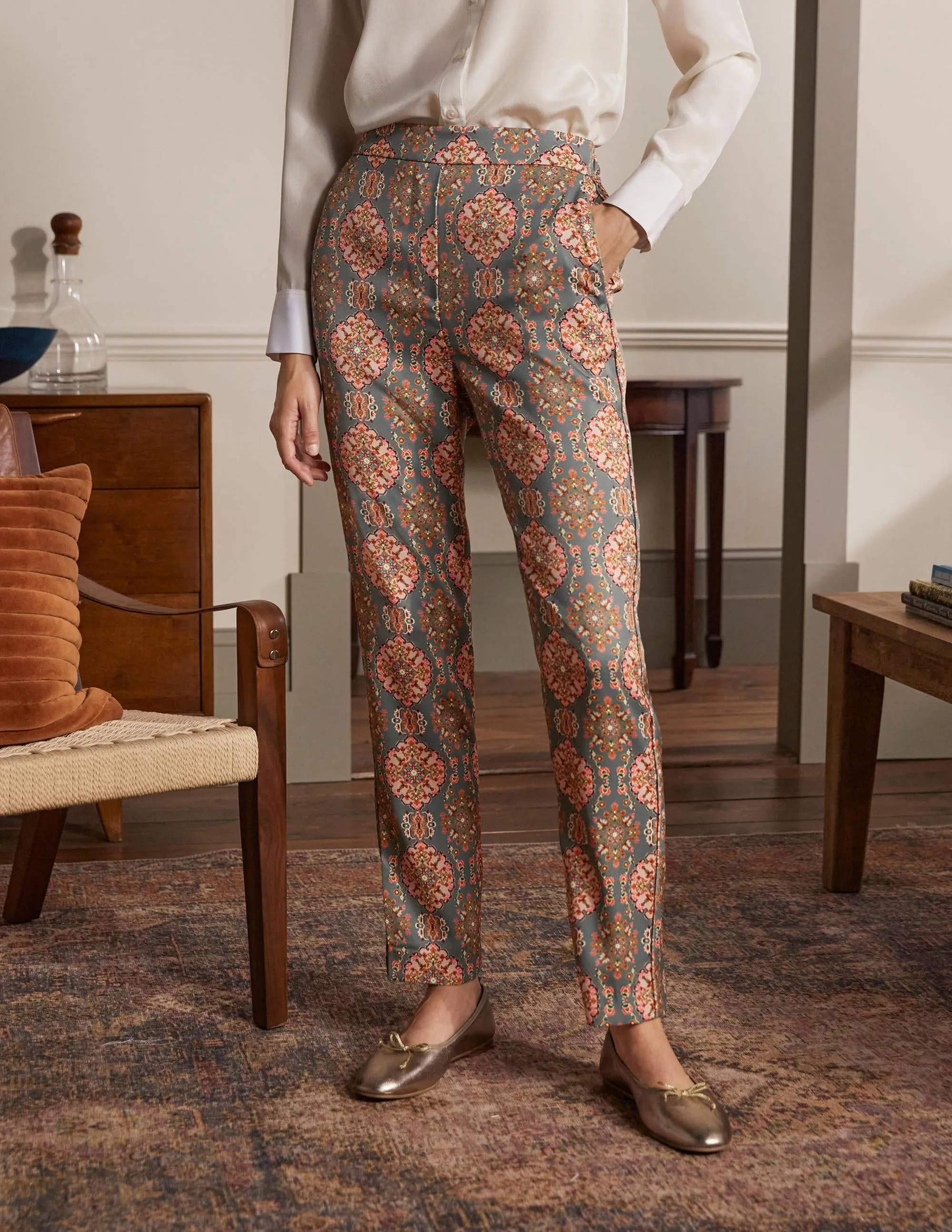 Ludlow Satin Trousers-Cobble Grey, Tapestry