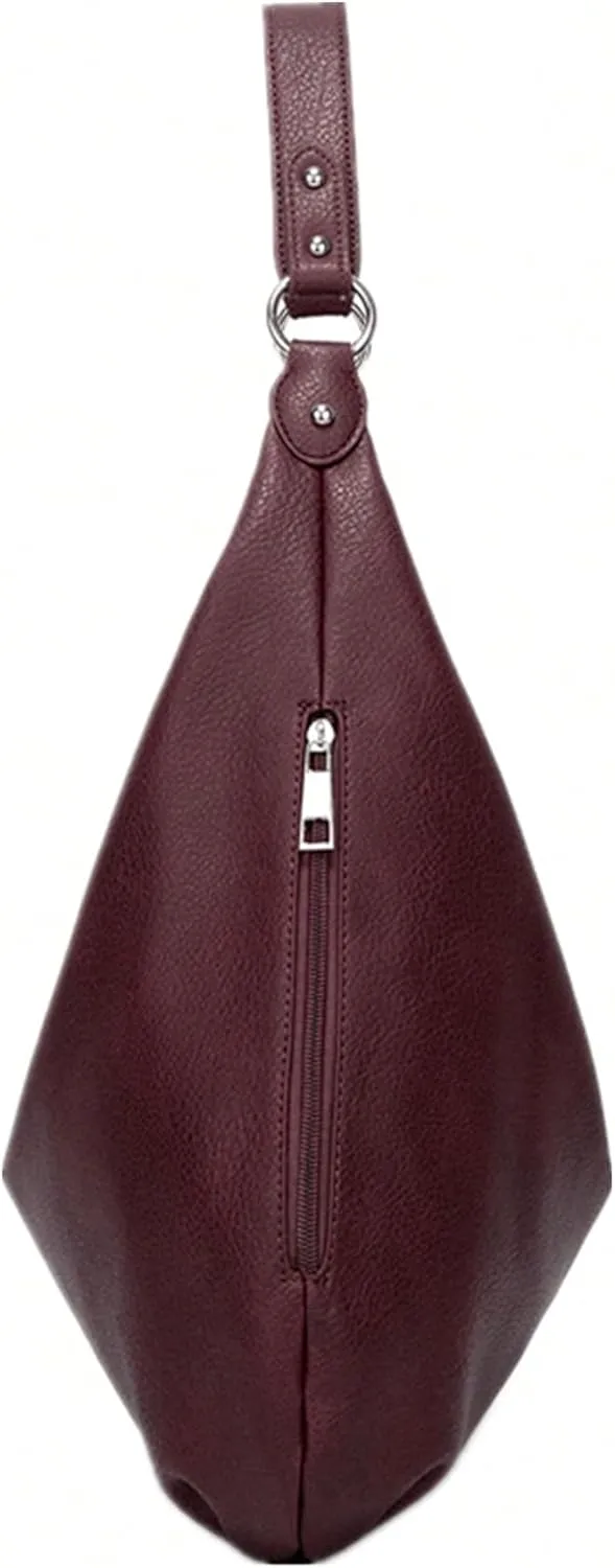 MakeMeChic Women's Vintage Hobo Bag PU Leather Single Strap Shoulder Handbags Underarm Bags