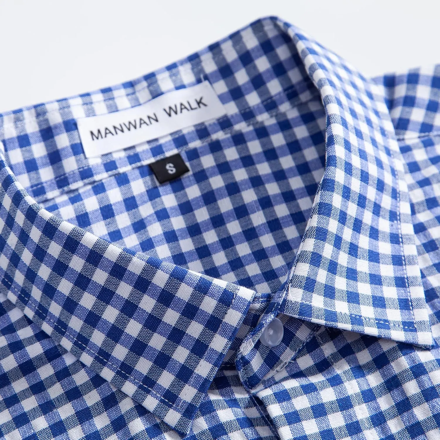 Manwan walk Men's Plaid Button Down Shirts Regular Fit Long Sleeve Casual Business Shirts