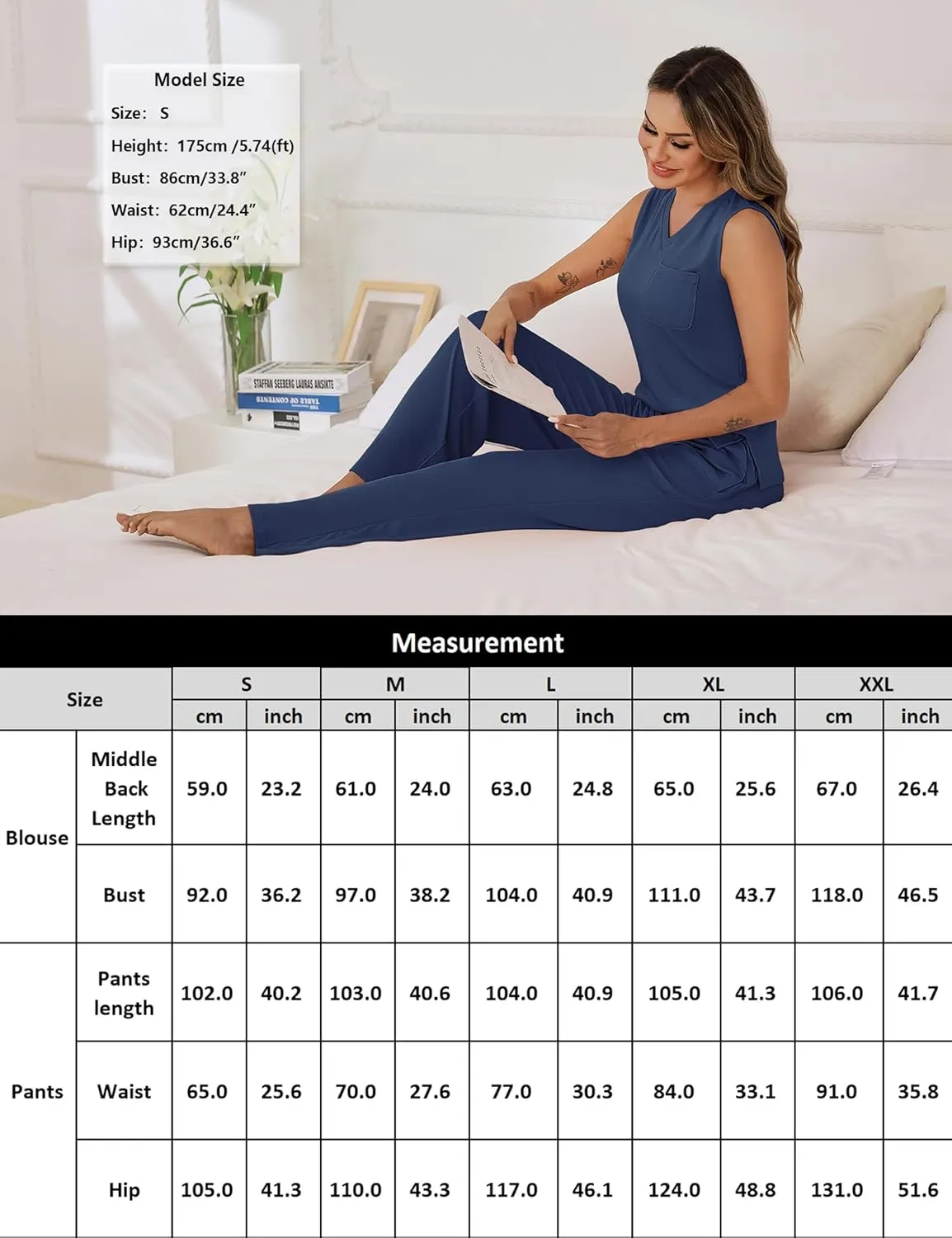 Marvmys Women's Pajamas Sleeveless Summer Lounge Set Ribbed Knit Pj Loungewear Soft Tank Sleepwear Nightwear