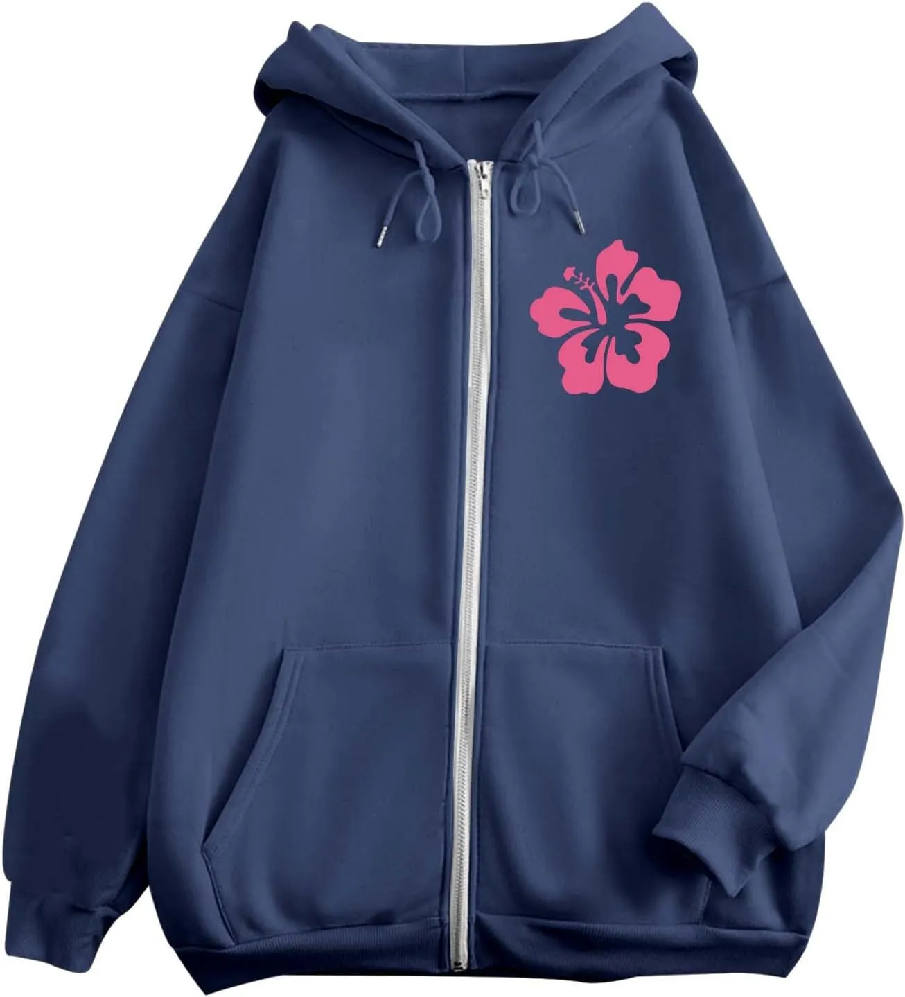 Meet Me at The Ocean Hoodies for Women Casual Letter Graphic Zip Up Hoodie with Pockets Drawstring Y2K Hooded Sweatshirts