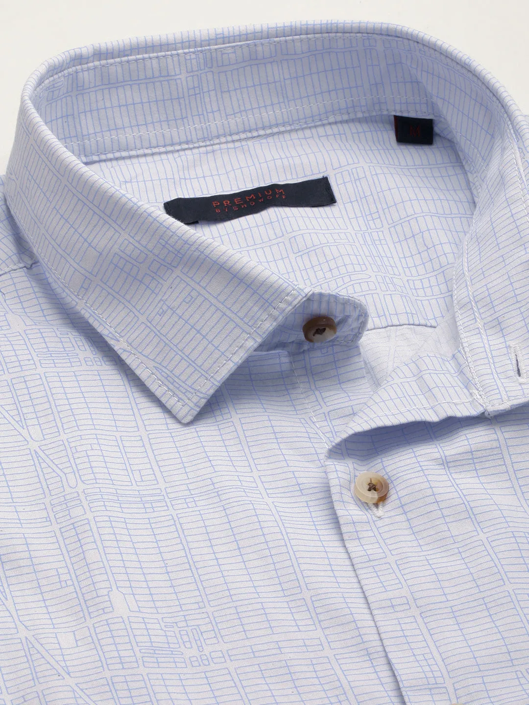 Men Blue Striped Casual Shirt