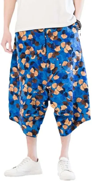 Men Harajuku Harem Pants Mens Summer Cotton Joggers Pants Male Vintage Chinese Style Calf-Length Sweatpants