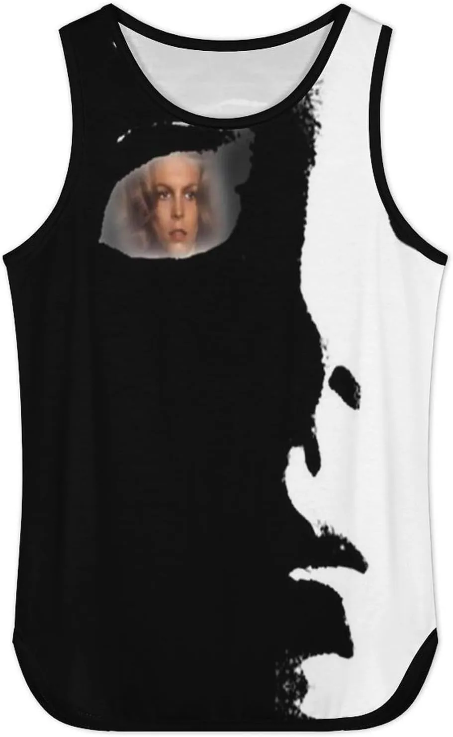 Mens Beach Tank Tops Halloween Michael Myers Sleeveless Lightweight Shirts Summer Running Athletic Swim Shirts