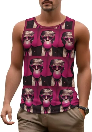 Mens Beach Tank Tops Trump Sleeveless Lightweight Shirts Summer Running Athletic Swim Shirts