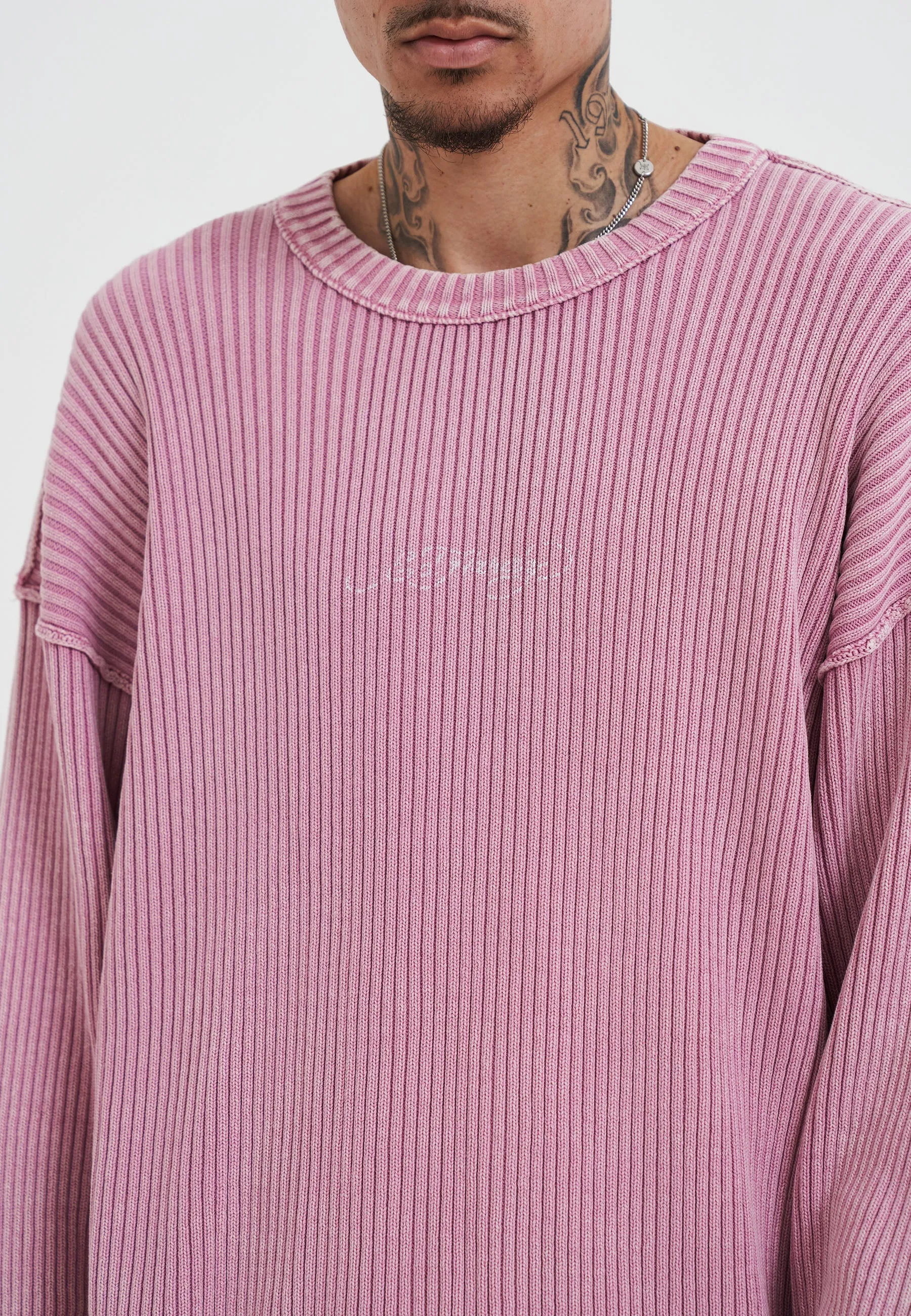 Mens Brave Heart Eagle Knitted Jumper - Dusty Pink