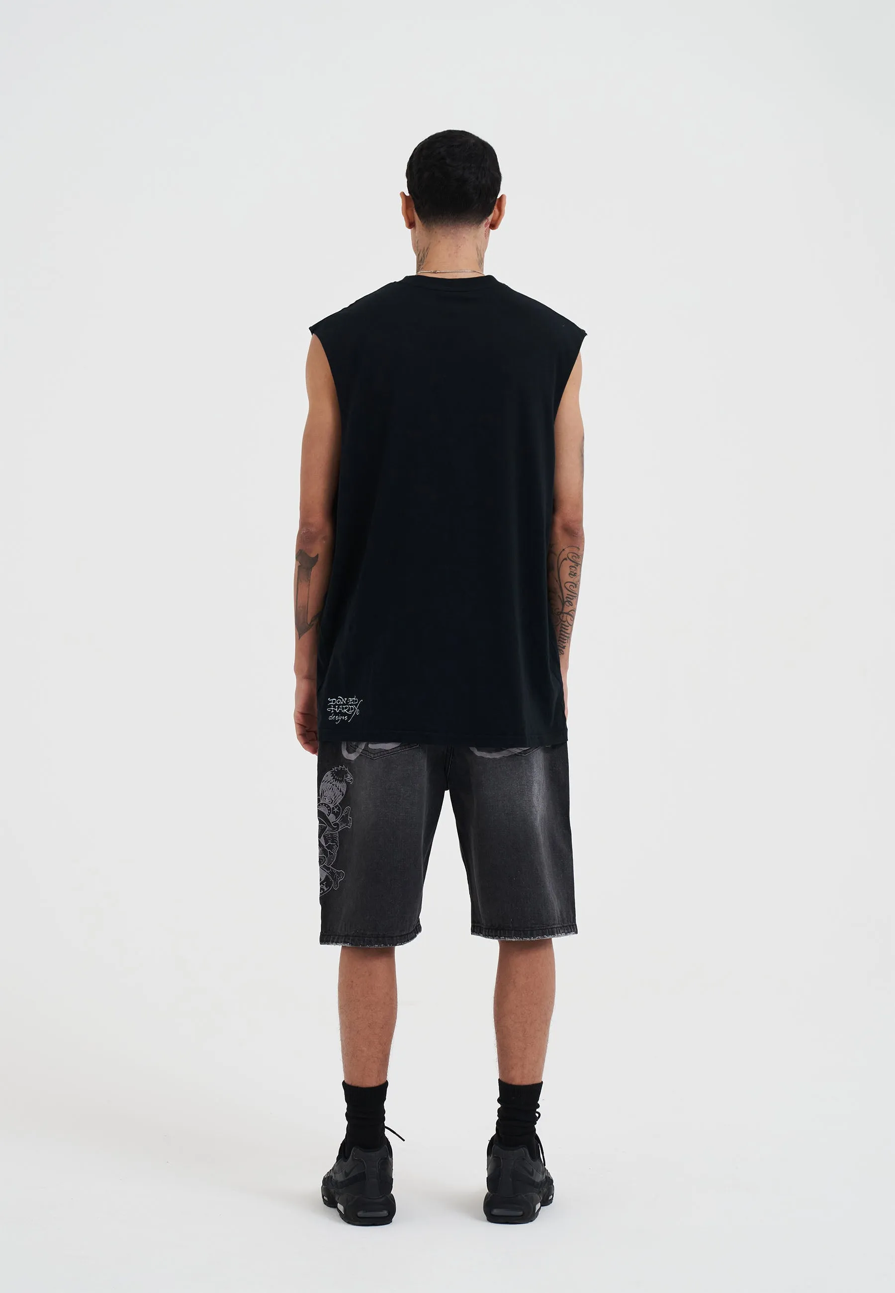 Mens Don Ed Montage Sleeveless T-Shirt - Black