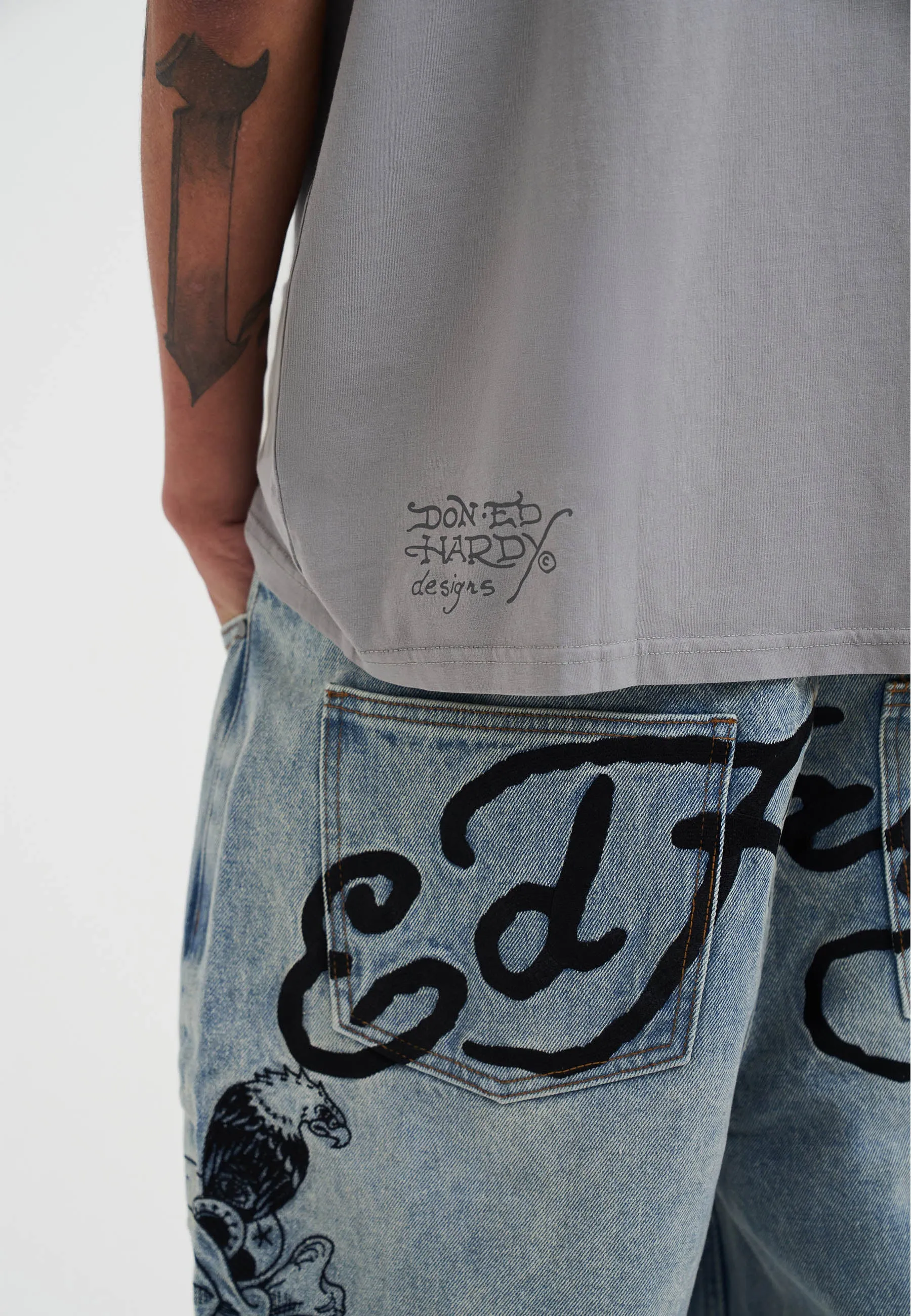 Mens Don Ed Montage Sleeveless T-Shirt - Grey