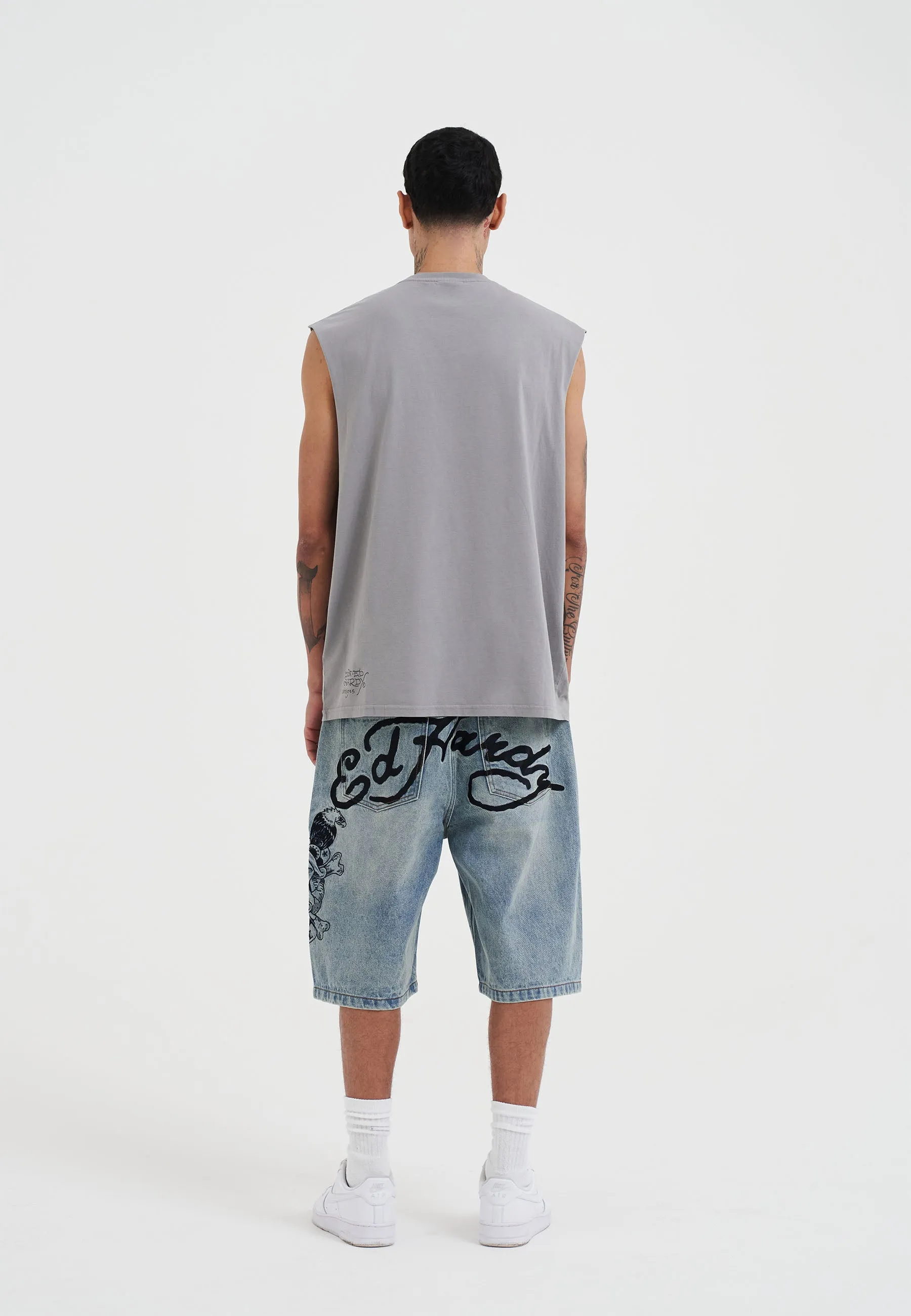 Mens Don Ed Montage Sleeveless T-Shirt - Grey