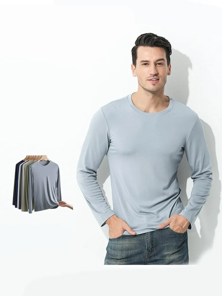 Men's Double-sided Modal Long-sleeved Solid Color T-shirt
