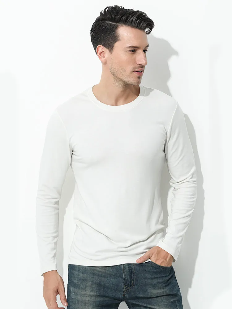 Men's Double-sided Modal Long-sleeved Solid Color T-shirt