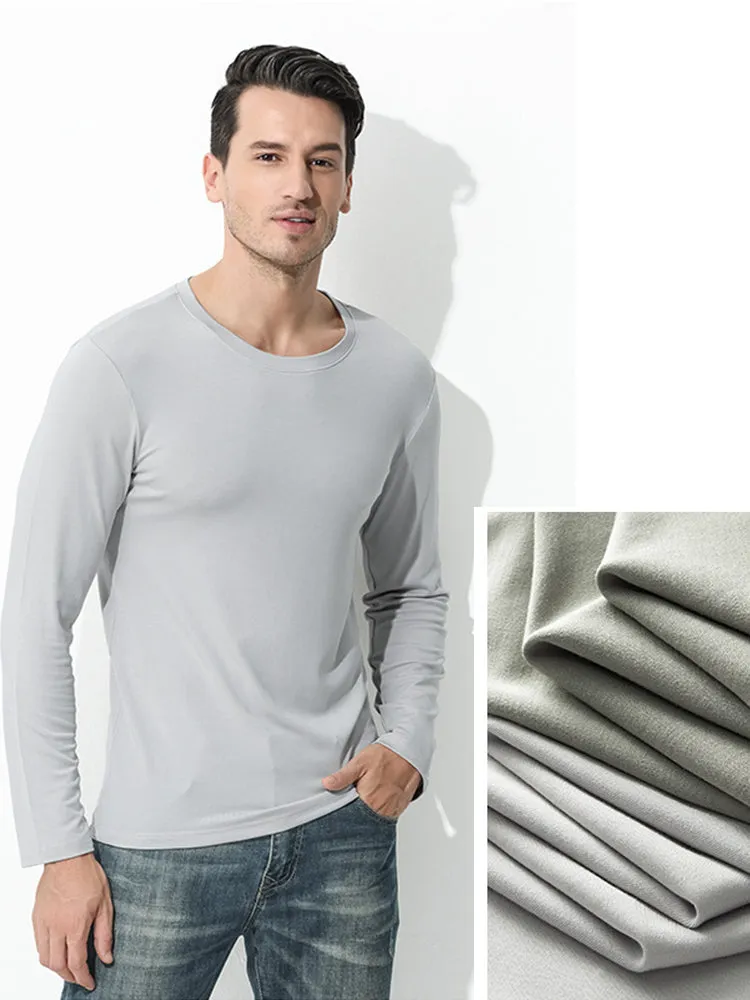Men's Double-sided Modal Long-sleeved Solid Color T-shirt