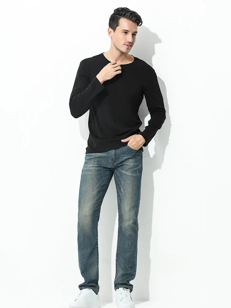 Men's Double-sided Modal Long-sleeved Solid Color T-shirt