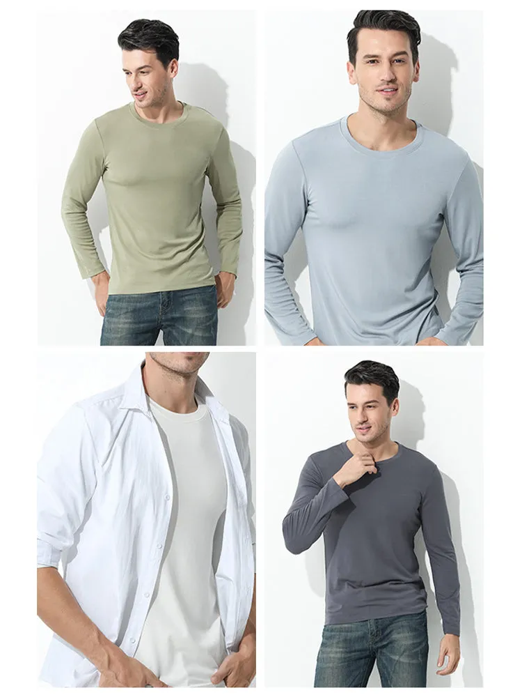 Men's Double-sided Modal Long-sleeved Solid Color T-shirt