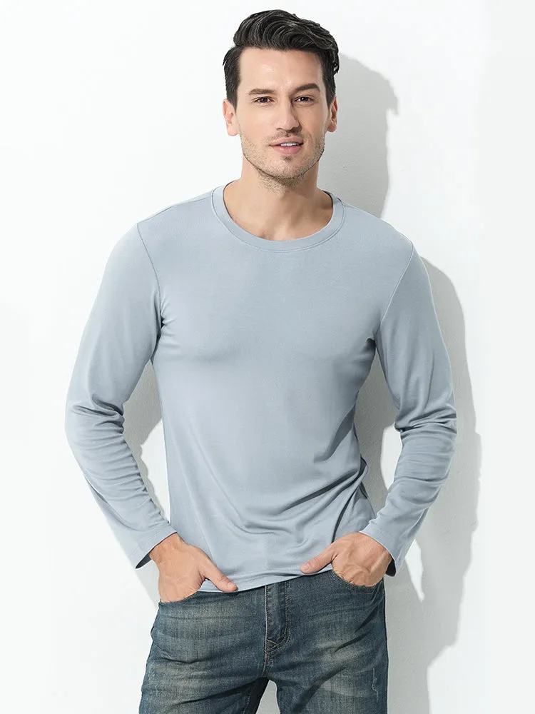 Men's Double-sided Modal Long-sleeved Solid Color T-shirt