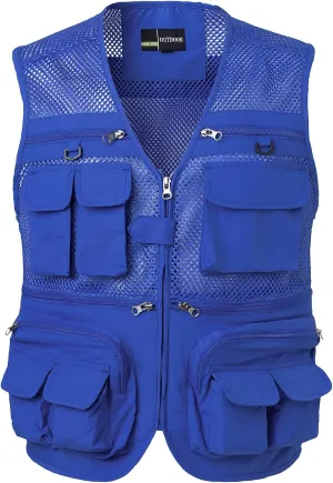 Men's Fishing Vest with Multi Pockets Summer Outdoor Mesh Vest Photography Travel Hiking Waistcoat Jacket