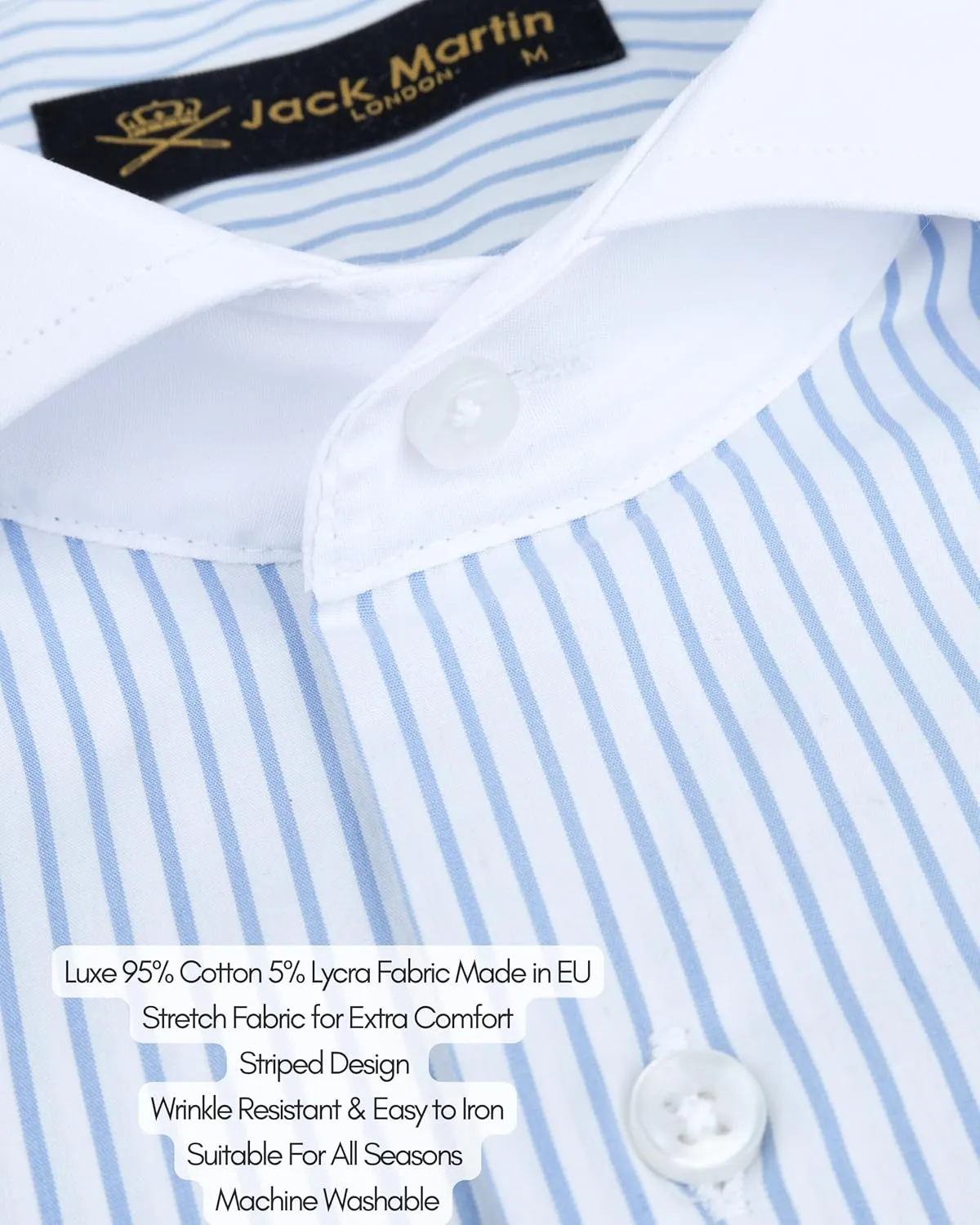 Men's French Cuff Dress Shirts with Cutaway Collar | Cufflinks Included | Luxe Long Sleeve Button-Up Shirt for Men