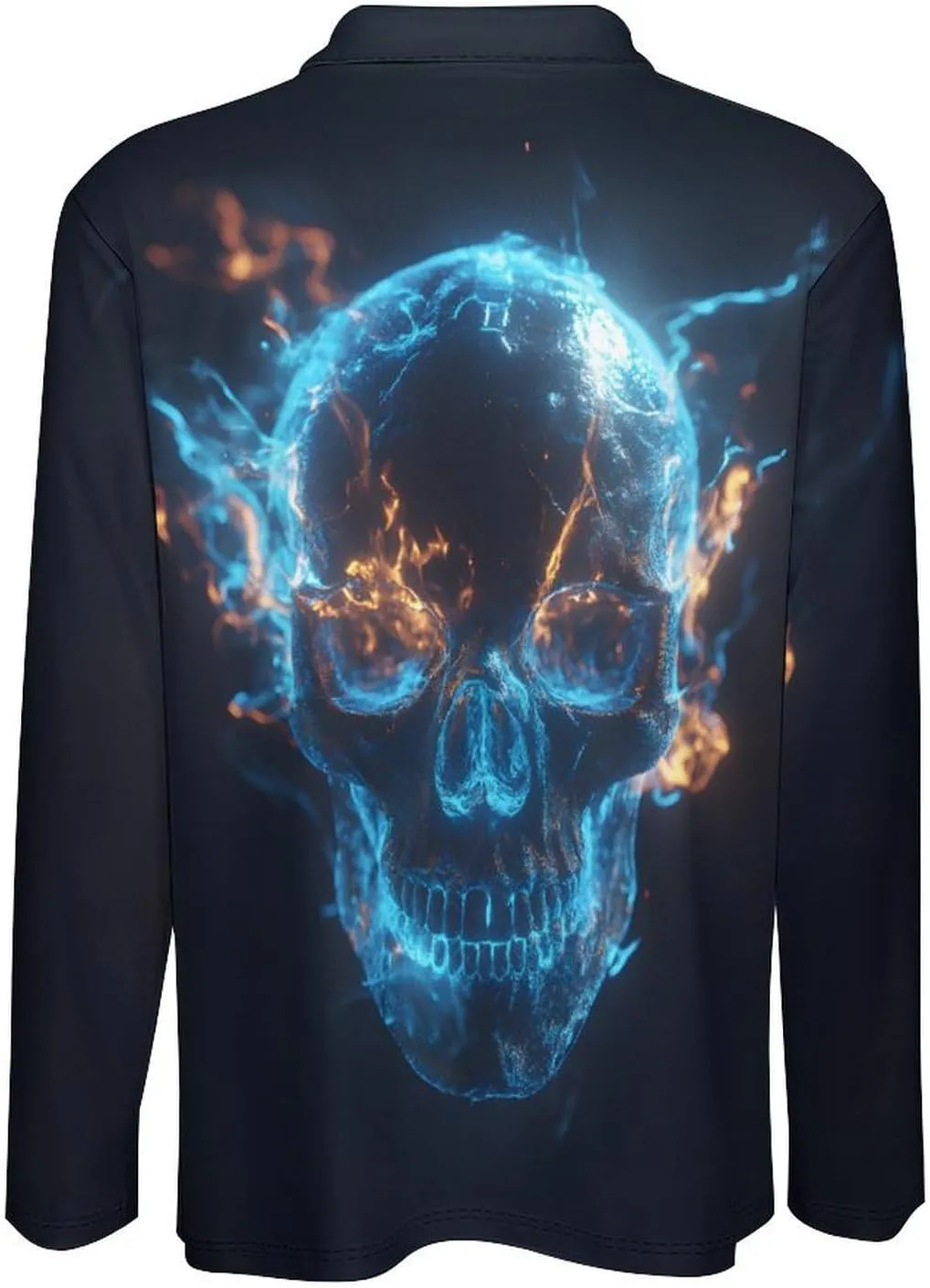 Men's Long Sleeve Polo Shirt Novelty 3D Printed Quick-Dry Golf Shirts Regular Fit Jersey Tennis Shirt
