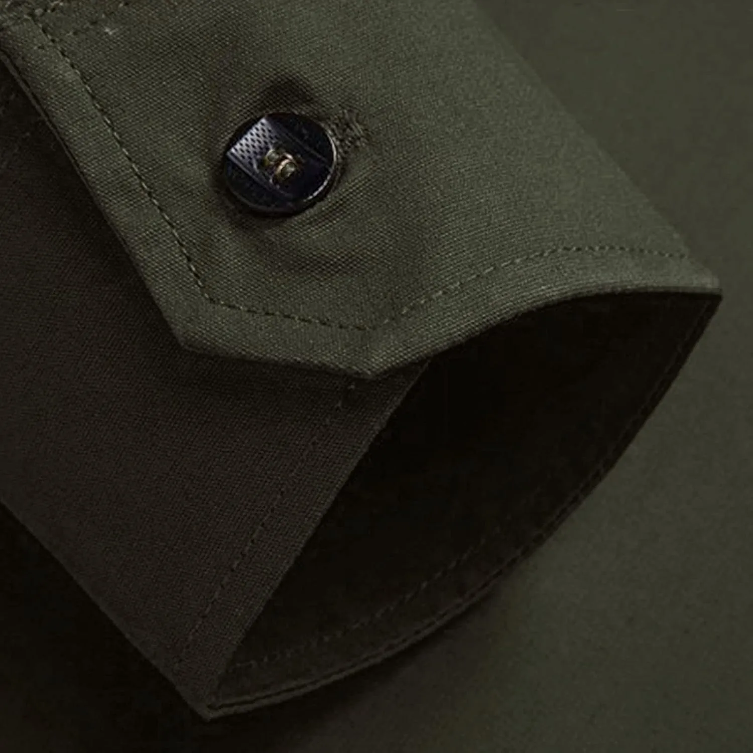 Men's Military Style Double Pocket Shirt Tactical Cargo Casual Slim Fit Shirt Work Shirt Hiking Fishing Shirts