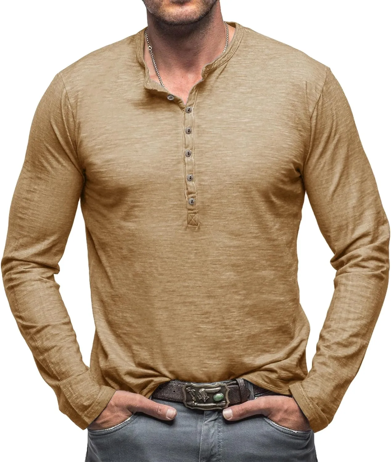 Mens Shirts Long Sleeve Tee Shirts Casual Button Down T-Shirts for Men S M L XL XXL