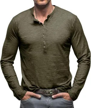 Mens Shirts Long Sleeve Tee Shirts Casual Button Down T-Shirts for Men S M L XL XXL