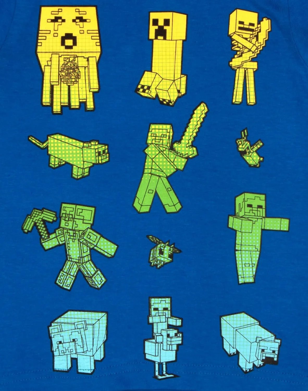 Minecraft Characters Boys Long Sleeve T-Shirt, 2-Pack Bundle Set for Kids and Toddlers