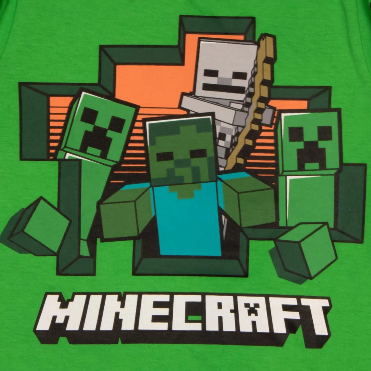 Minecraft Characters Boys Long Sleeve T-Shirt, 2-Pack Bundle Set for Kids and Toddlers