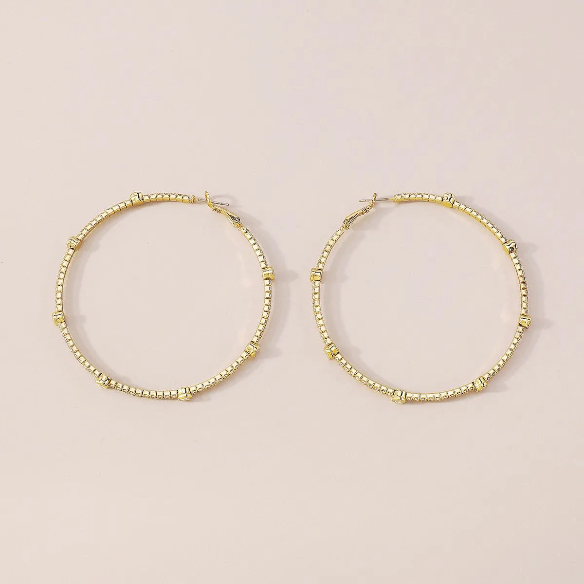Minimalist Rhinestone Hoop Earrings