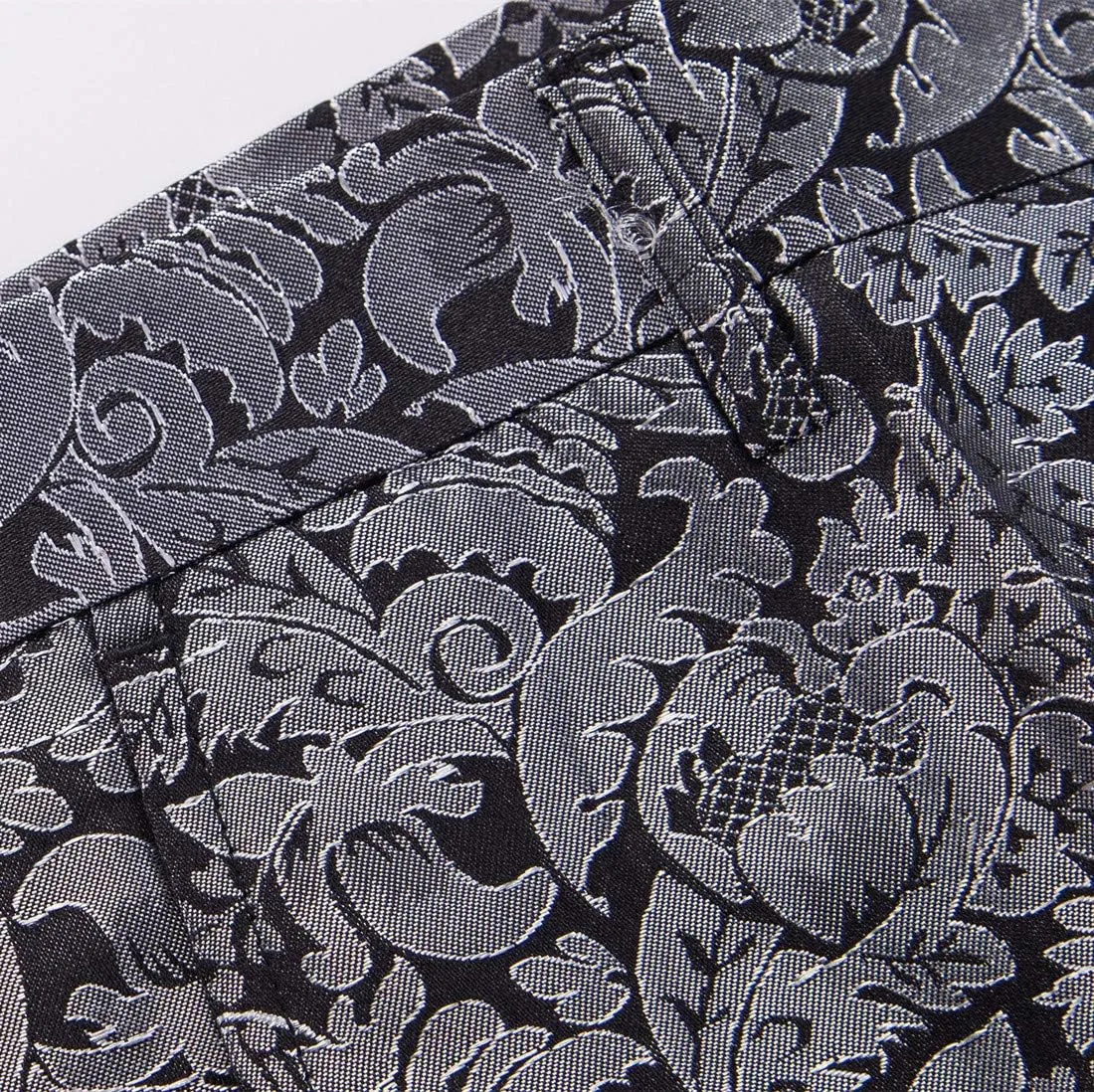 MOGU Mens Tuxedo Suit Pants for Wedding Party Jacquard Floral Design