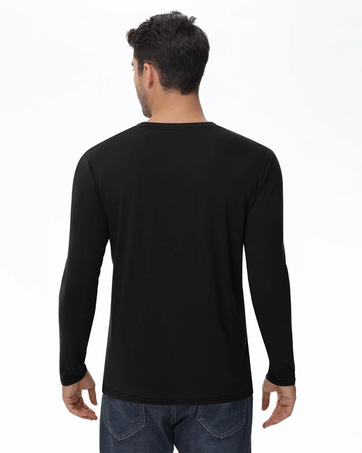 Neer 3 Pack Men's Henley Button T-Shirts, Long Sleeve Printed Pocket Shirts Loose Fit Casual Pullover Basic Tees Tops