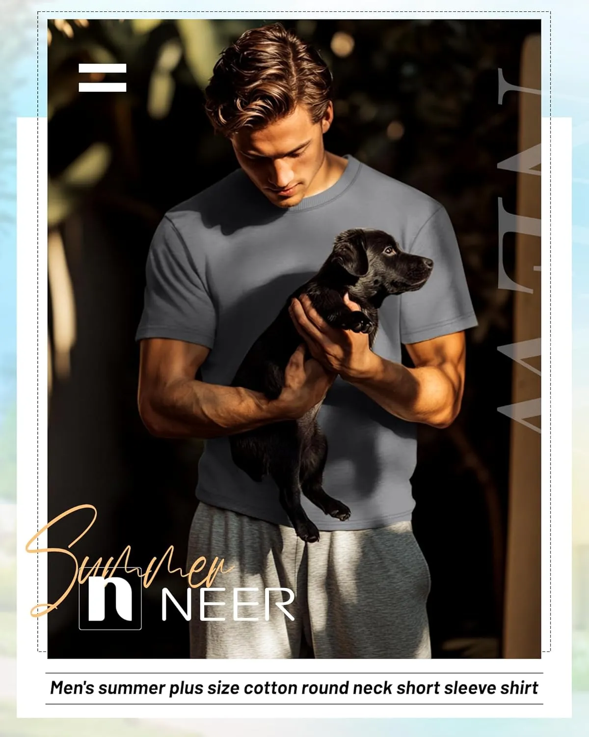 Neer 7 Pack Men's Big and Tall Shirts Summer Cotton Short Sleeve Tee Crew Neck Casual Top Basic Oversize T Shirts