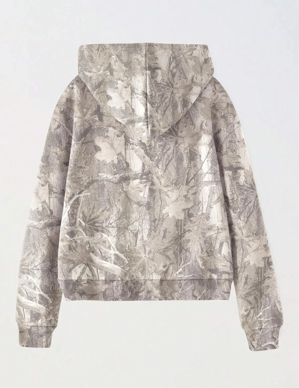 OLAPTA Women Camo Hoodies Oversized Maple Leaf Print Graphic Zip Up Long Sleeve Fleece Casual Hooded Sweatshirt with Pocket