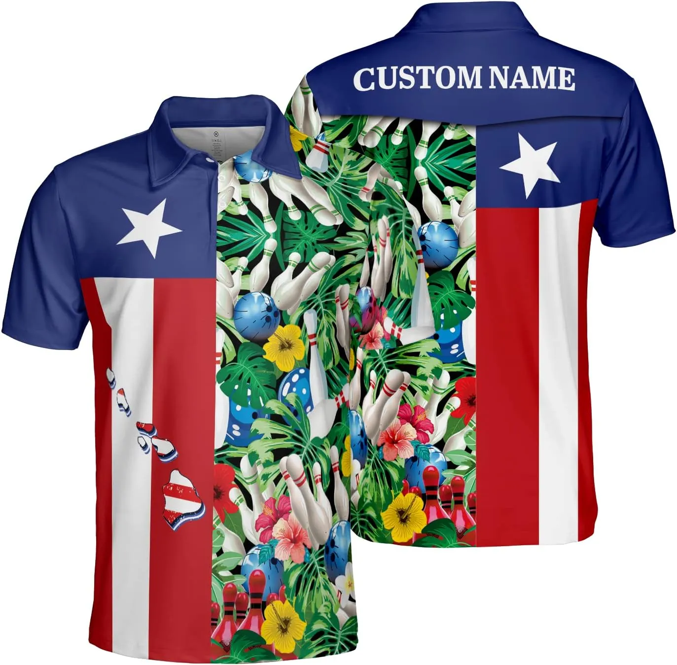 Personalized Bowling Polo Shirts - Quick Dry Short Sleeve Polo Shirts for Bowling Tournaments Series 01