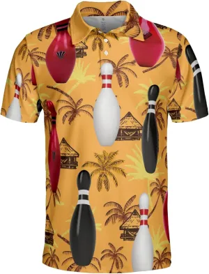 Personalized Men's Bowling Polo Shirts - Quick Dry Short Sleeve Polo Shirts for Bowling Tournaments Series 01