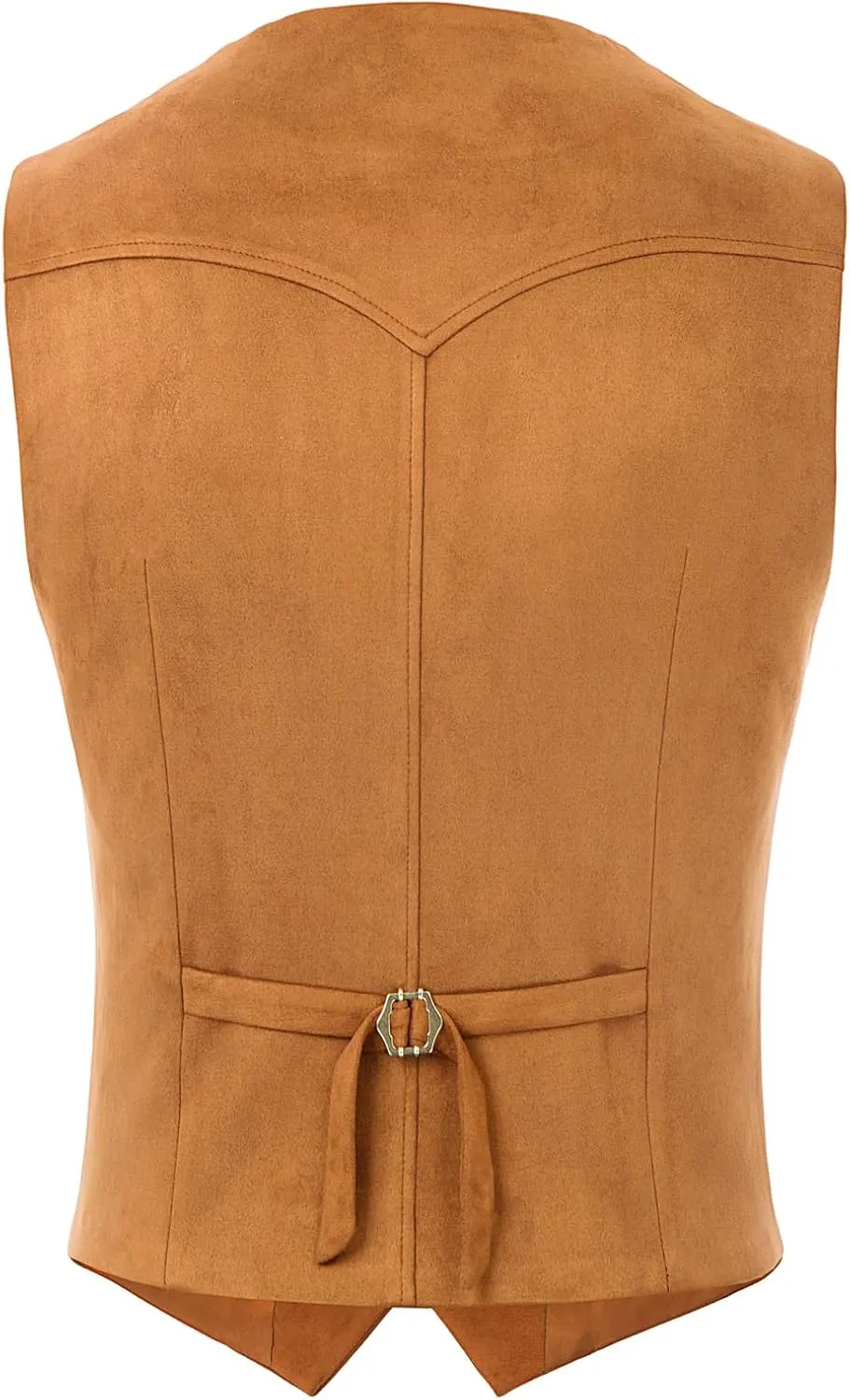 PJ PAUL JONES Men's Western Cowboy Suit Vest Slim Fit Faux Suede Leather Dress Vests Waistcoat for Wedding