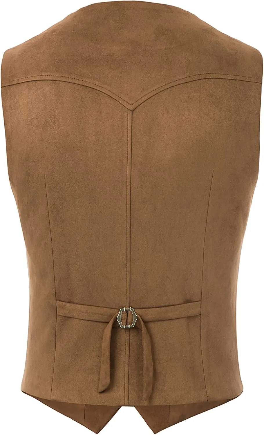 PJ PAUL JONES Men's Western Cowboy Suit Vest Slim Fit Faux Suede Leather Dress Vests Waistcoat for Wedding