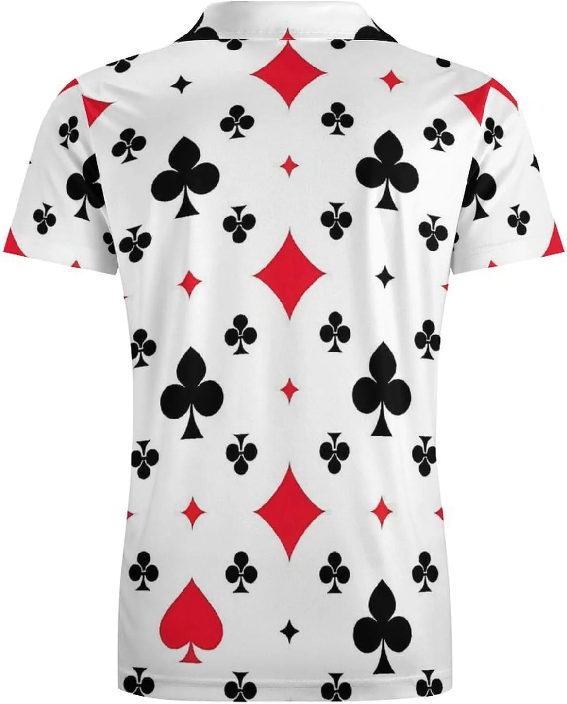 Poker Clubs Spades Diamonds Classic Polo Shirts for Men Quick Dry Short Sleeve Fit Golf Tees Casual Tops