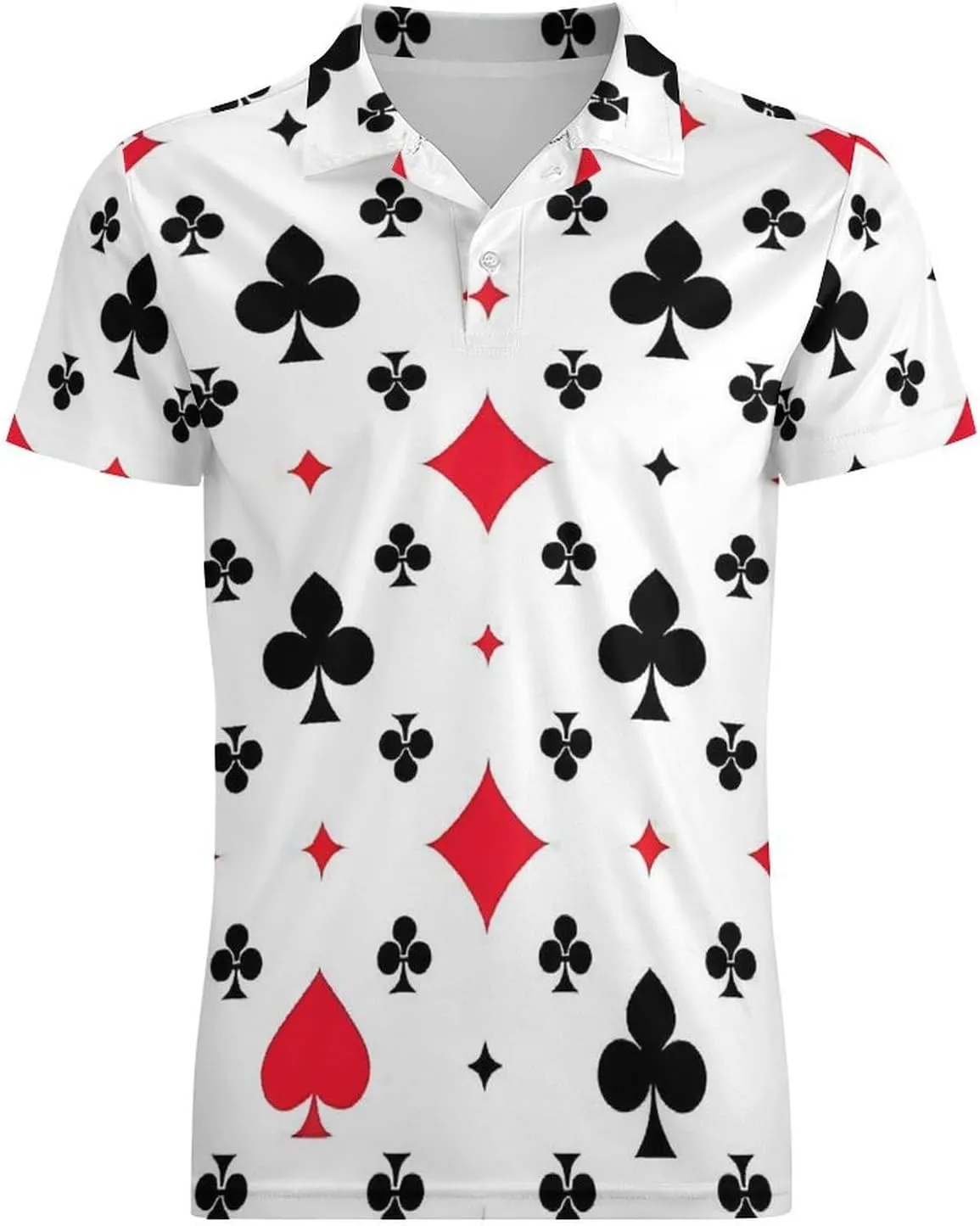 Poker Clubs Spades Diamonds Classic Polo Shirts for Men Quick Dry Short Sleeve Fit Golf Tees Casual Tops