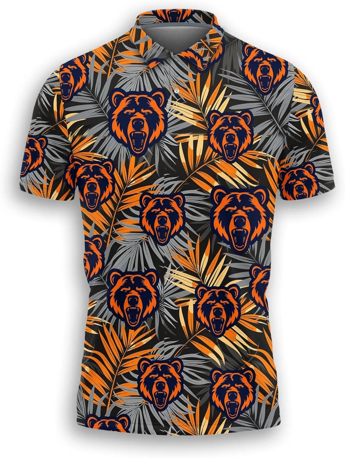 Polar Bear Polo Shirts for Men Holiday Party- Wild Animal Golf Fit Short Sleeve Polo Shirts S60