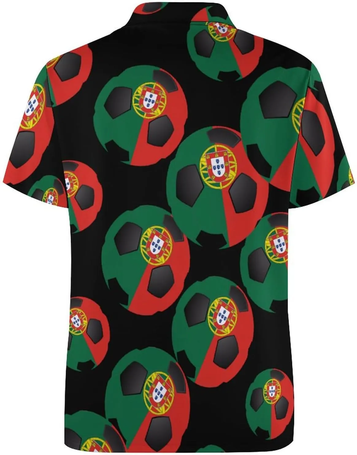 Portuguese Soccer Ball Portugal Flag Mens Polo Shirts Quick Dry Short Sleeve T-shirts Slim Tennis Collared Tees Tops