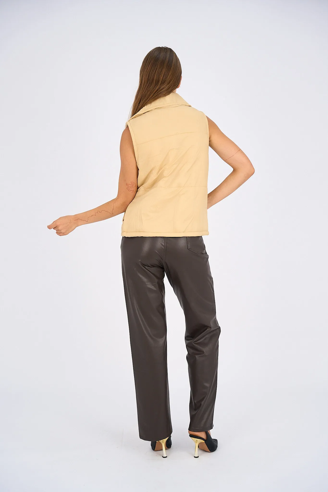 Puffer Vest - Light Beige