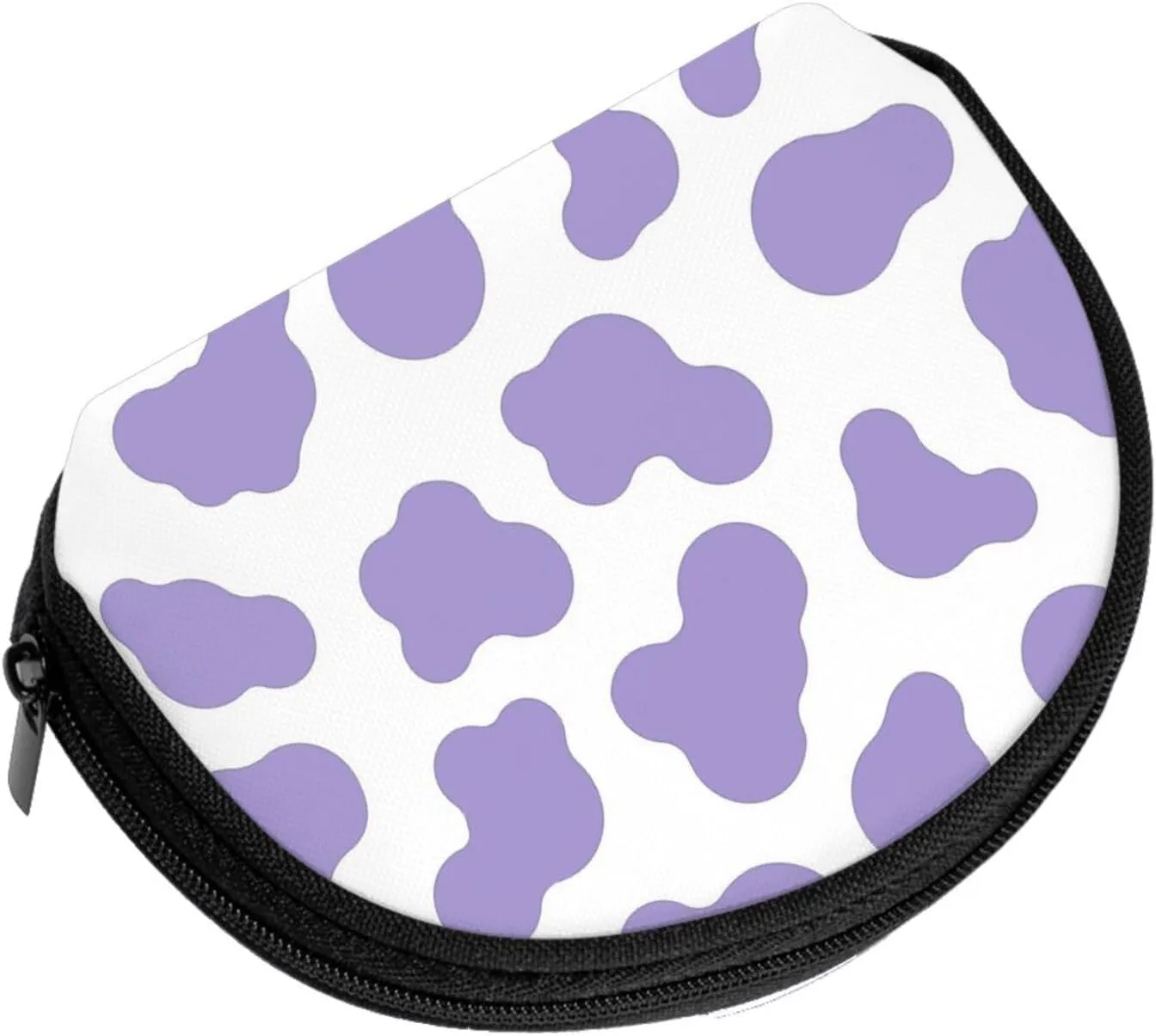 Purple Cow Print Coin Purse Mini Wallet Change Pouch Key Holder Zipper Small Cosmetic Makeup Storage Bags