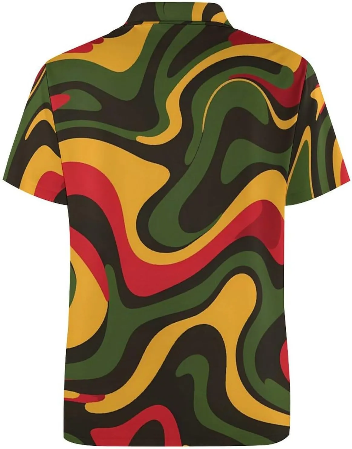 Rasta Colors Pattern Mens Polo Shirts Quick Dry Short Sleeve T-shirts Slim Tennis Collared Tees Tops